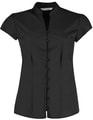 Dames blouse korte mouw Kustom Kit KK727 zwart